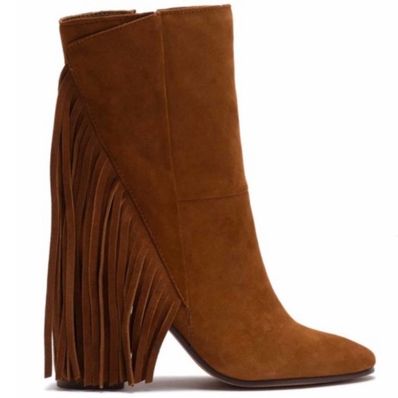 Dolce Vita Rhoda Suede Fringe mid Booties 6 - Picture 4 of 4